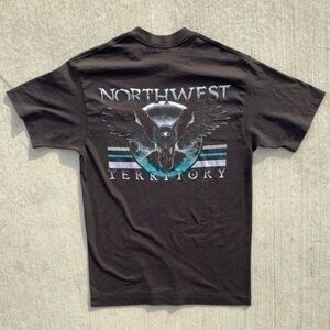 NORTHWEST TERRITORY Owl Shirt Double Sided Spell Out Vintage 80s single stitch